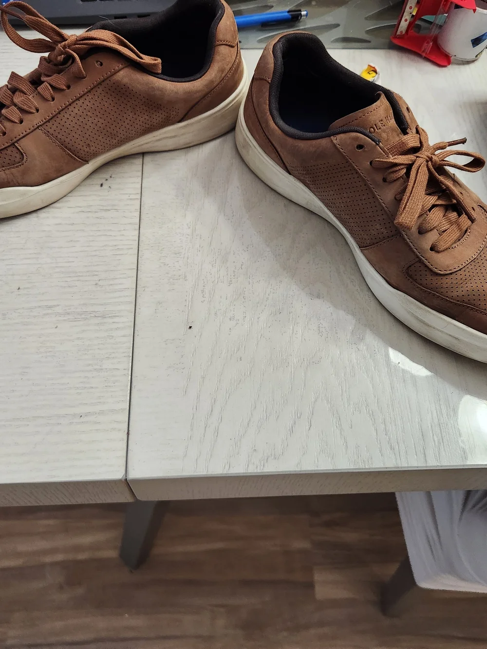Cole Haan Men’s Tan Perforated Leather Lace-Up Sneakers - 13w